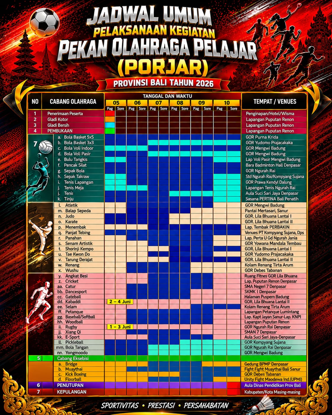 JADWAL UMUM PORJAR TH 2026