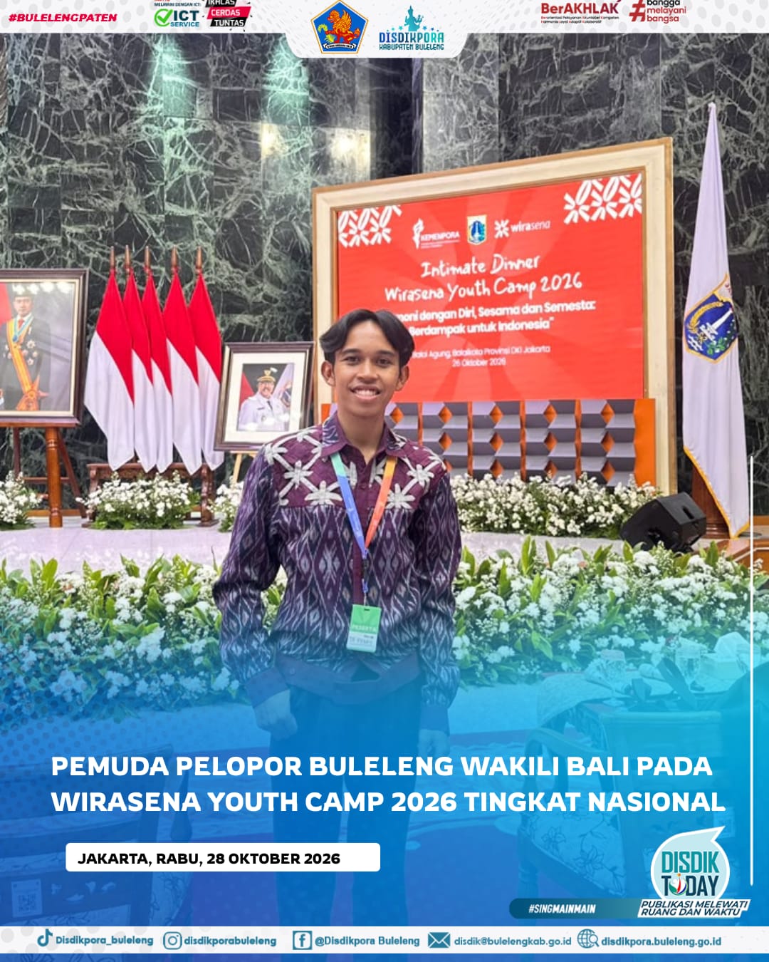 Pemuda Pelopor Buleleng Wakili Bali pada Wirasena Youth Camp 2026 Tingkat Nasional