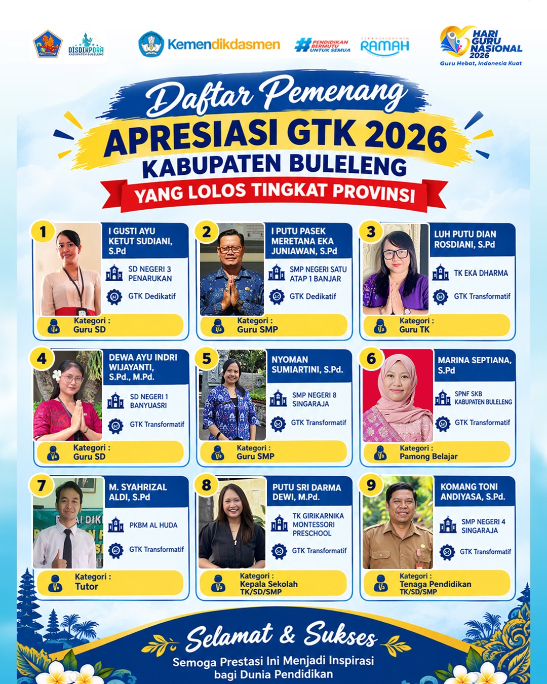 GTK HEBAT, PENDIDIKAN BULELENG BERKUALITAS!