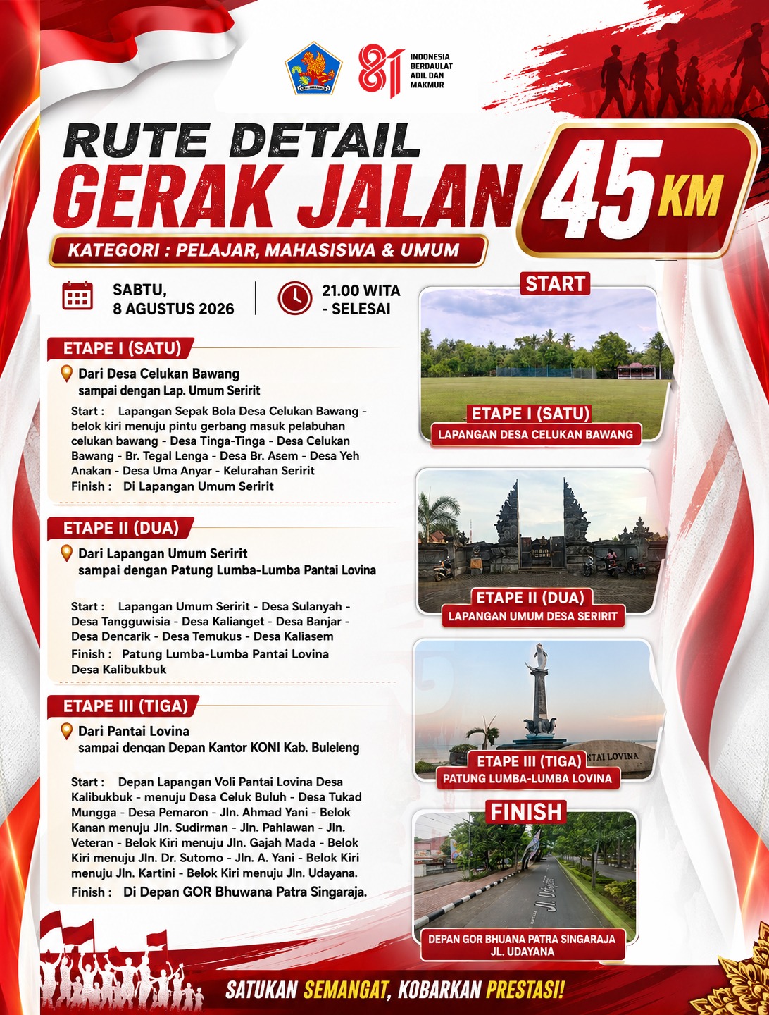 Rute Gerak Jalan 45 Th 2026