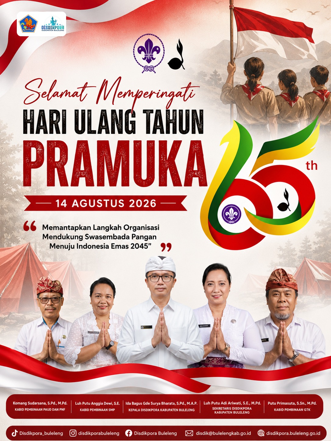 SELAMAT MEMPERINGATI HARI ULANG TAHUN PRAMUKA  14 AGUSTUS 2026