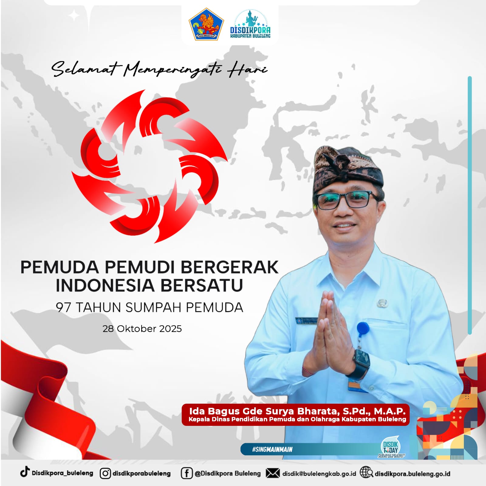 Selamat memperingati hari Pemuda Pemudi Bergerak Indonesia Bersatu