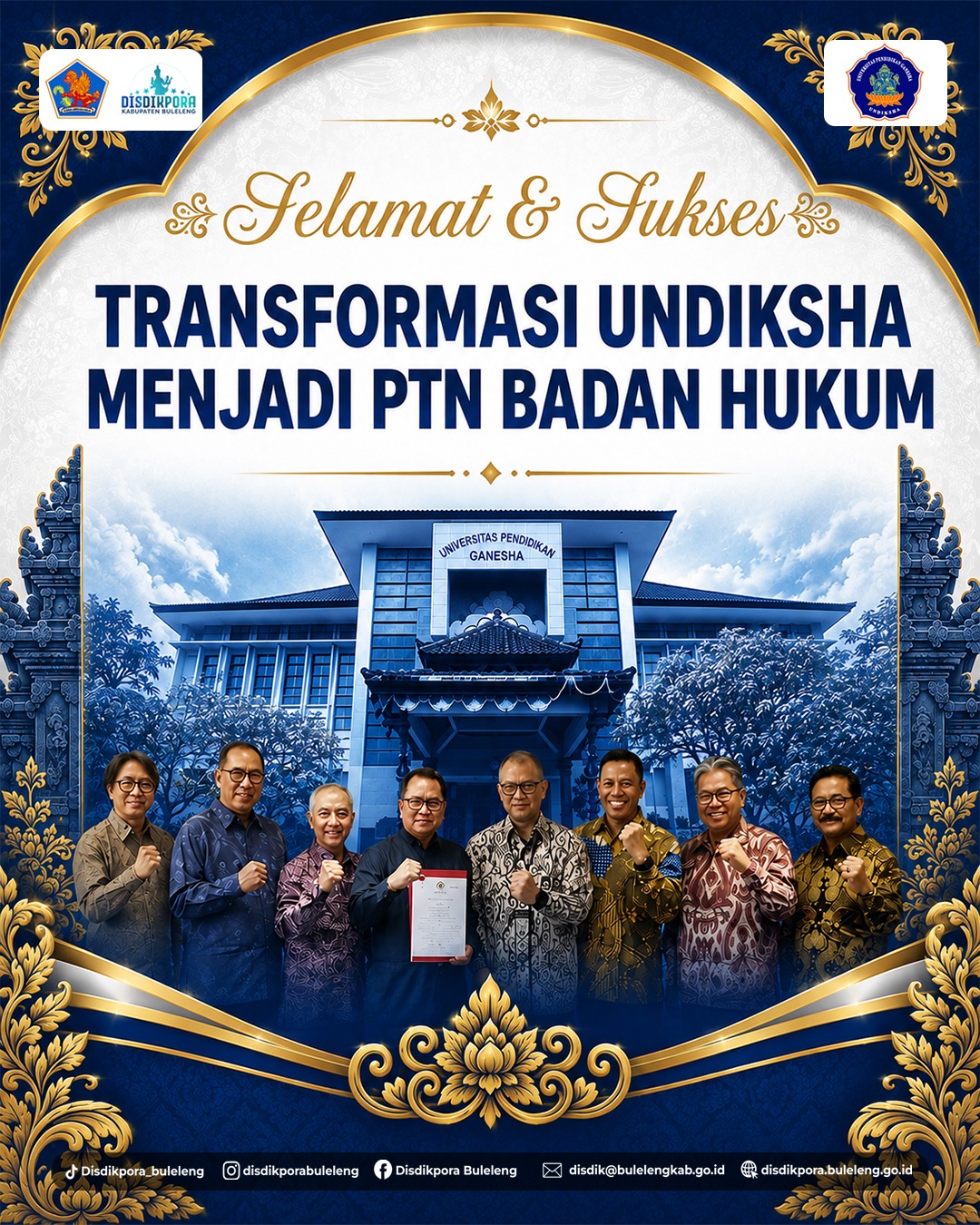 Selamat dan sukses atas keberhasilan Universitas Pendidikan Ganesha (Undiksha)