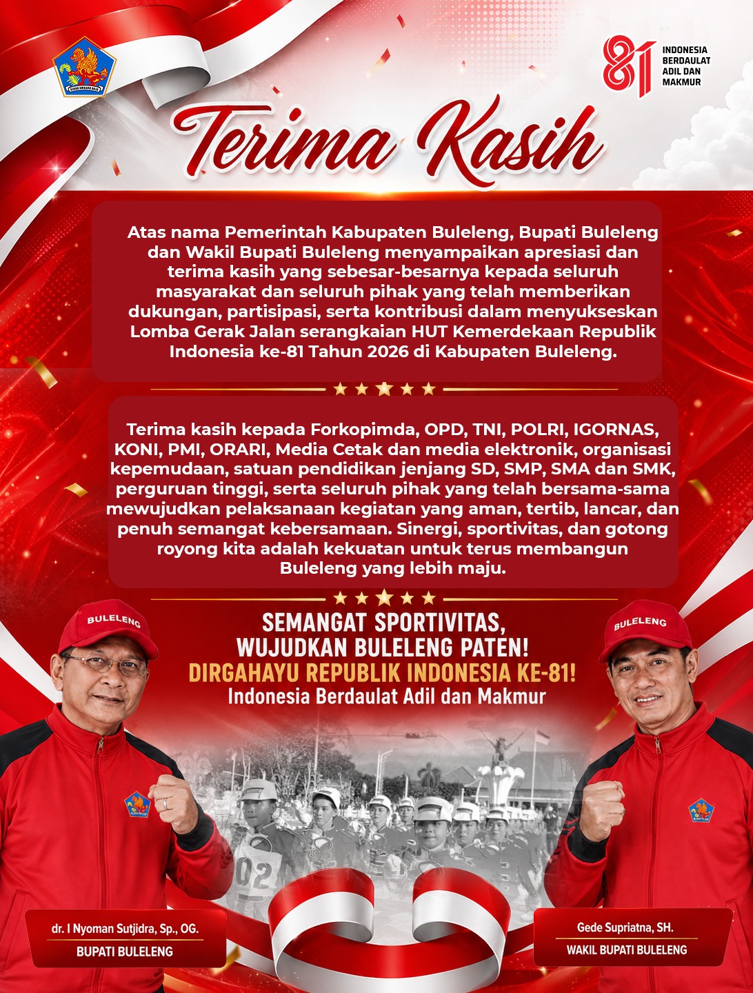 DIRGAHAYU REPUBLIK INDONESIA KE-81! 