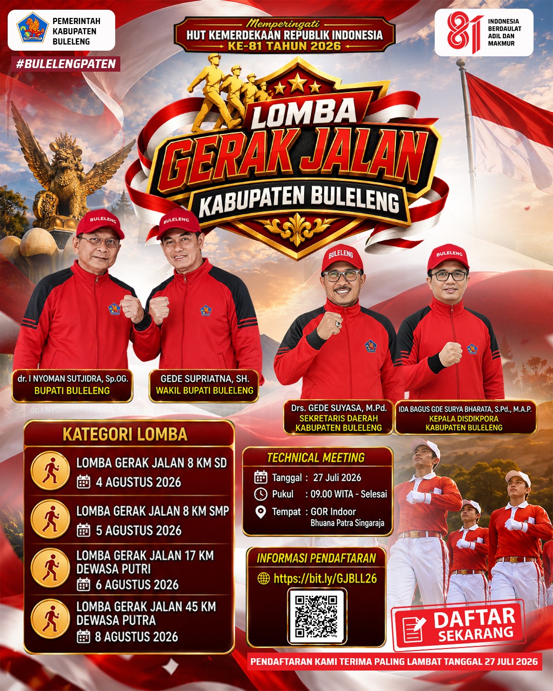 AYO IKUTI LOMBA GERAK JALAN KABUPATEN BULELENG 2026!