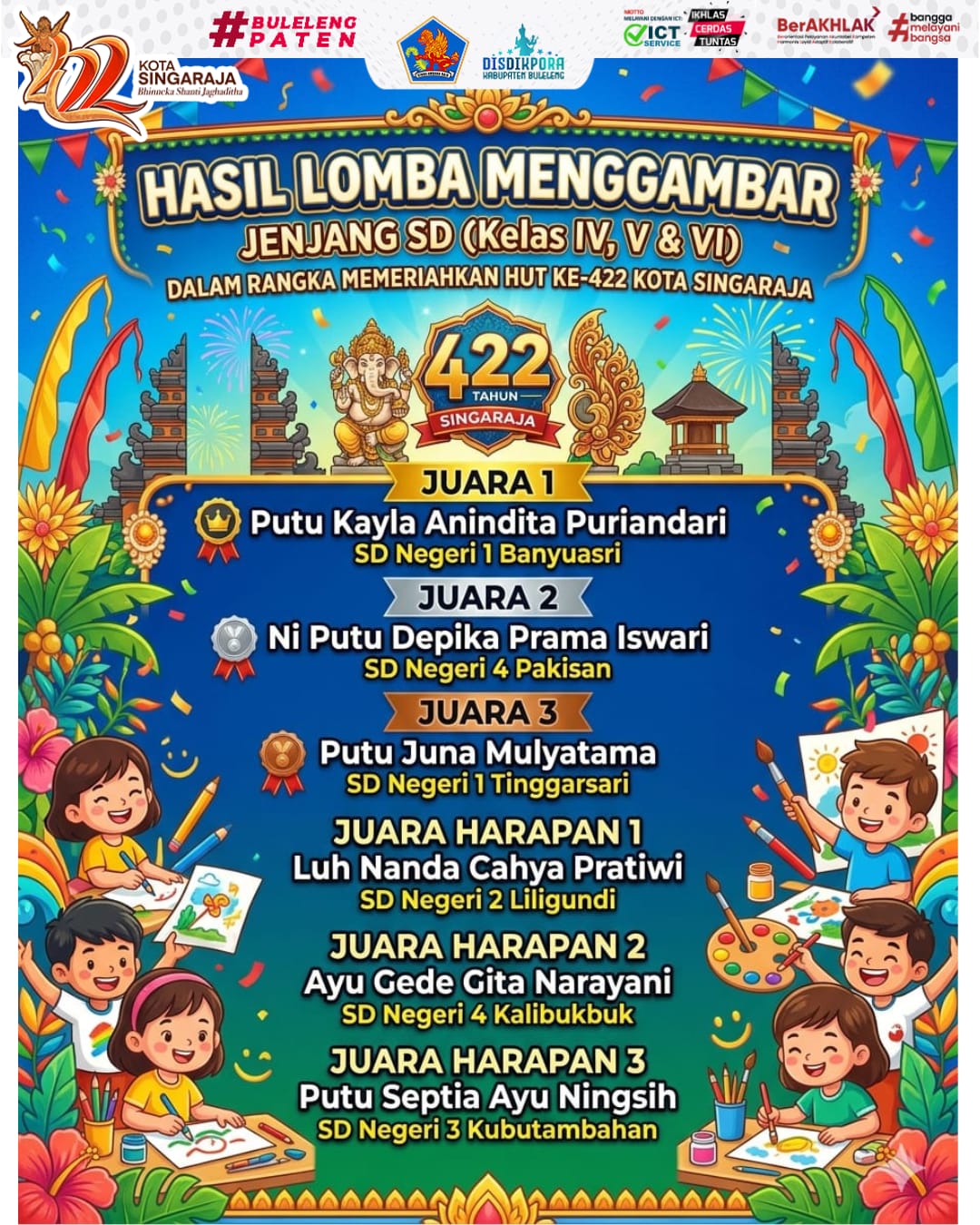 hasil lomba menggambar tingkat SD